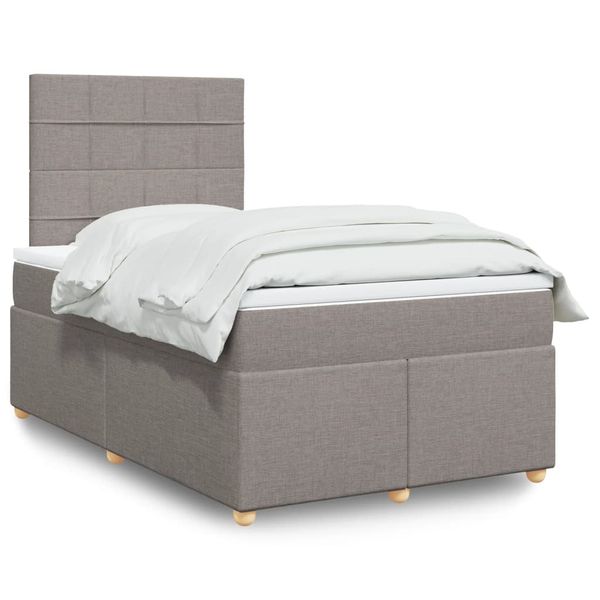 vidaXL Boxspring posteľ s matracom sivohnedý 120x200 cm látka