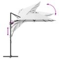 vidaXL Slnečník Piesková 372 x 198 x 243 cm Polyester a hliník