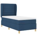 vidaXL Posteľ s pružinovým rámom s matracmi Modrá 200 x 90 cm látka