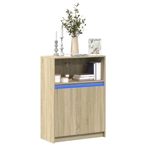 vidaXL Komoda s LED dub sonoma 72x34x100 cm kompozitné drevo