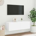 vidaXL TV nástenná skrinka s LED svetlami biela 100x35x31 cm