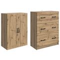 vidaXL Sada skríň 2 ks 66 x 34,5 x 87 cm Kompozitné drevo Dub artisan