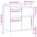 vidaXL Komoda dymový dub 60x35x70 cm spracované drevo