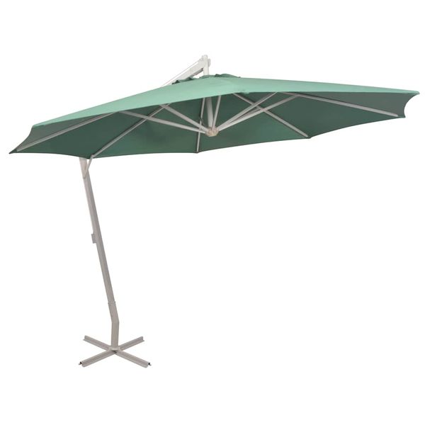 vidaXL Visiaci slnečník 350 cm, hliníková tyč, zelený