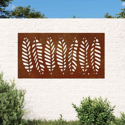 vidaXL Záhradná dekorácia 105x55cm kortenová oceľ dizajn listu