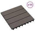 vidaXL Dlažba na terasu 11 ks Tmavohnedá 30 x 30 cm WPC