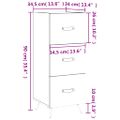 vidaXL Komoda betónovo sivá 34,5x34x90 cm spracované drevo