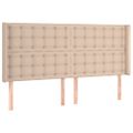 vidaXL Boxspring posteľ matrac a LED kapučínová 200x200 cm umelá koža