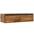 vidaXL TV skrinka s LED svetlami staré drevo 100X35,5x25 cm