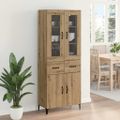 vidaXL Highboard Remeselný dub 69,5 x 34 x 180 cm Kompozitné drevo