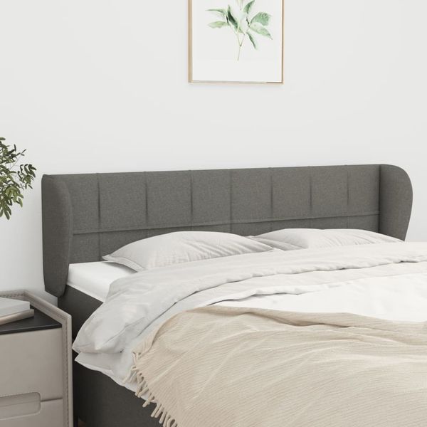 vidaXL Čelo postele so záhybmi tmavosivé 147x23x78/88 cm látka