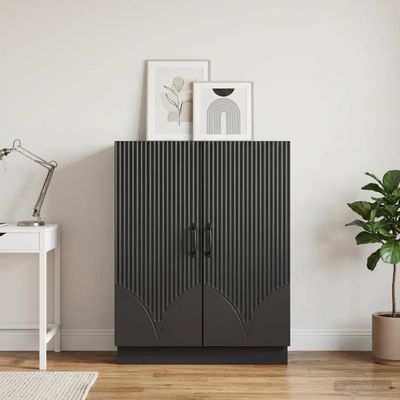 vidaXL Servírovacia skriňa Čierna 66 x 34,5 x 87 cm Kompozitné drevo