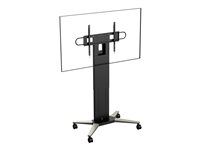 Vozík - těžký provoz - pro plochý panel - ocel - matná čerň - velikost obrazovky: 47"-90"