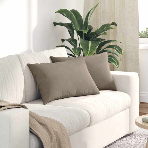 vidaXL Vankúše na pohovku 2 pcs Sivohnedá 60 x 40 cm látka
