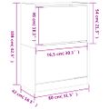 vidaXL Botník s 2 výklopnými zásuvkami hnedý dub 80x42x108 cm