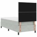 vidaXL Posteľ s pružinovým rámom Svetlosivá 90 x 200 cm Zamat