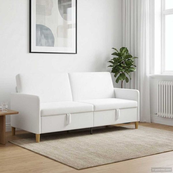 vidaXL Sofa s úložným priestorom Biela 192 x 78 x 87 cm Polyester