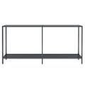 vidaXL Konzolový stolík čierny 160x35x75,5 cm tvrdené sklo