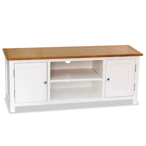 vidaXL TV skrinka 120x35x48 cm, dubový masív