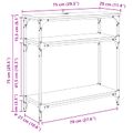 vidaXL Konzolový stôl Staré drevo 75 x 29 x 75 cm Kompozitné drevo