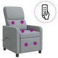 vidaXL Masážne relaxačné kreslo Svetlosivá Látka