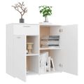 vidaXL Komoda, biela 80x36x75 cm, kompozitné drevo