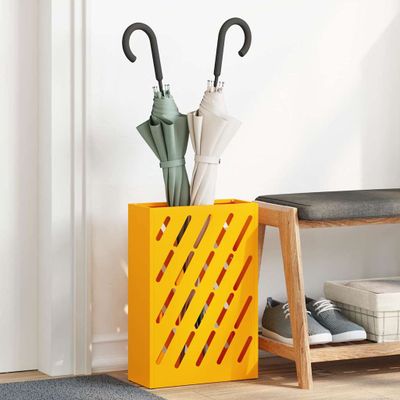 vidaXL Stojan na slnečník horčicovo žltá 28 x 12 x 41 cm Oceľ