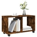 vidaXL Skrinka na kolieskach, tmavý dub 72x33x42,5cm, kompozitné drevo