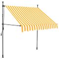 vidaXL Ručne zaťahovacia markíza s LED 150 cm, bielo oranžová
