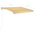 vidaXL Ručná zaťahovacia markíza 350x250 cm žltá a biela