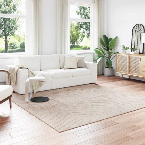 vidaXL Kusové koberce Štvorcový PALMERAS Béžová 240 x 240 cm Polyester