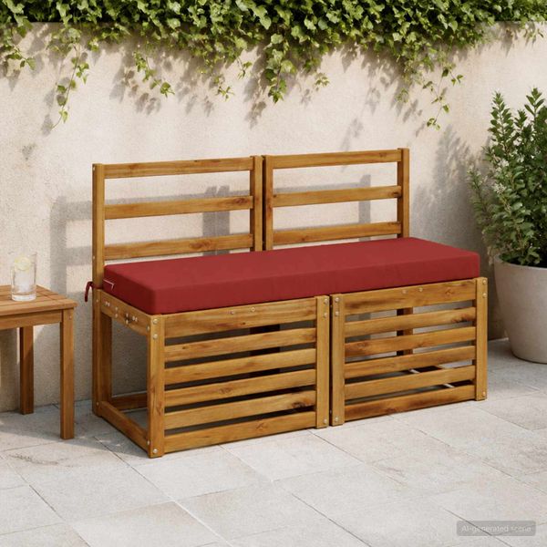 vidaXL Vankúš na lavičku SOEST 100% polyester Červená 120 x 40 x 8 cm