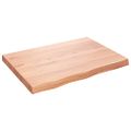 vidaXL Nástenná polica bledohnedá 80x60x(2-6) cm ošetrený masívny dub