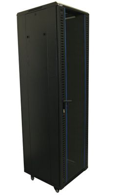 XtendLan 42U/600x800 stojanový, čierny, sklenené dvere, plná zadné Rozvadec, 19", stojanový, výška 42U, 600x800, sklenené dvere, kúrové sklo, plná zadné, perforovaný horný a spodný kryt, rozoberateľný