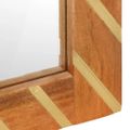 vidaXL Zrkadlo do kúpeľne 50x70x3 cm masívne mangovníkové drevo a sklo