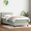 vidaXL Posteľný rám boxspring s matracom Svetlosivá 80x210 cm zamat