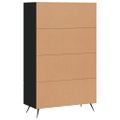 vidaXL Vysoká skrinka čierna 69,5x31x115 cm kompozitné drevo