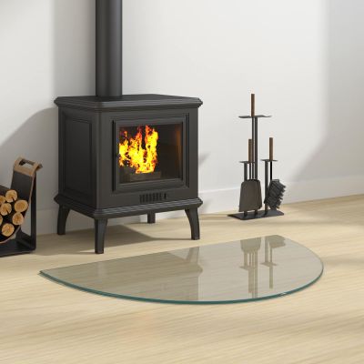 vidaXL Sklenená doska krbu Priehľadná 800 x 500 mm Sklo