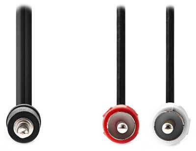 NEDIS redukčný stereo audio kábel s jackom/ zástrčka 3,5 mm - 2x zástrčka RCA/ čierny/ bulk/ 2m Kábel, stereo audio, prepojovací, zástrčka jack 3,5mm - 2× zástrčka RCA (Cinch), čierny, 2m