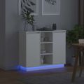vidaXL LED komoda Biela 90 x 32 x 75 cm Kompozitné drevo