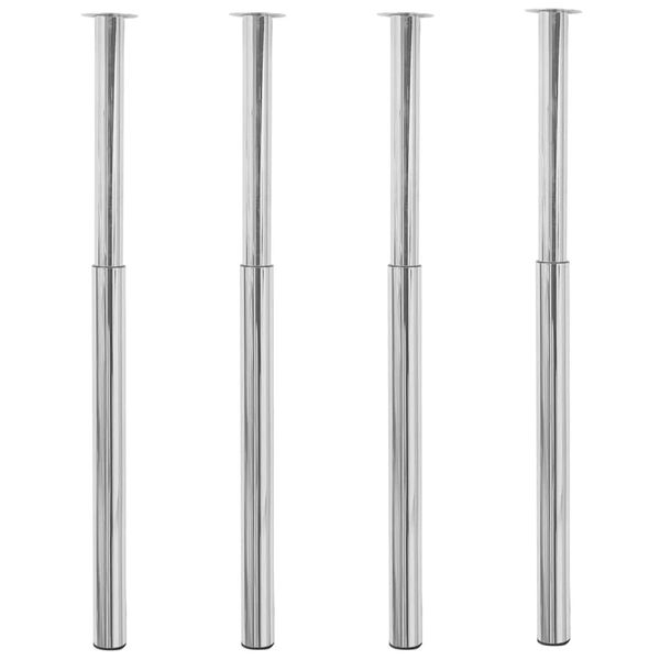 vidaXL Teleskopické stolové nohy 4 ks chrómové 710 mm – 1100 mm