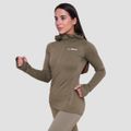 Dámska bežecká mikina 1/2 Zip Pulse Vetiver - GymBeam, veľkosť L, veľkosť oblečenia L