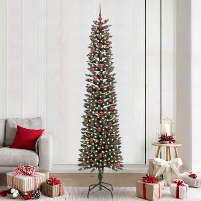 vidaXL Umelý vianočný stromček Zelená 240 cm PVC, plast a oceľ
