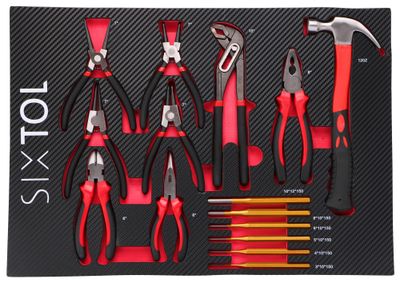 Modul s nářadím do dílenského vozíku MECHANIC TOOL TRAY 4, 15ks SIXTOL