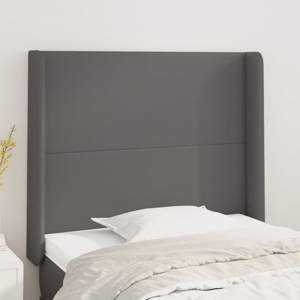 vidaXL Čelo postele so záhybmi sivé 103x16x118/128 cm umelá koža