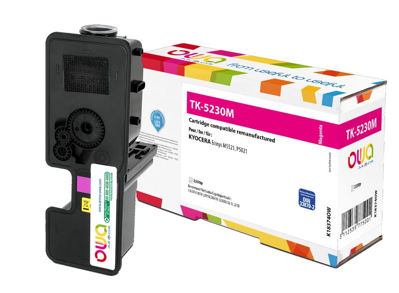 OWA Armor toner kompatibilný s Kyocera TK-5230M, 2200st, červená/magenta