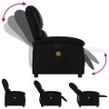 vidaXL Masážne kreslo s polohovacím mechanizmom, čierne, umelá koža