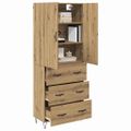 vidaXL Highboard 2 ks Remeselný dub 69,5 x 34 x 180 cm