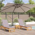 vidaXL Slnečník 351 x 250 x 260 cm Polyester a hliník Sivohnedá
