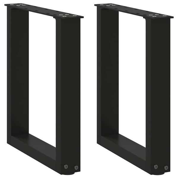 vidaXL Nohy konferenčného stolíka v tvare U, 2 ks, čierne, 38 x (42-43) cm, oceľové